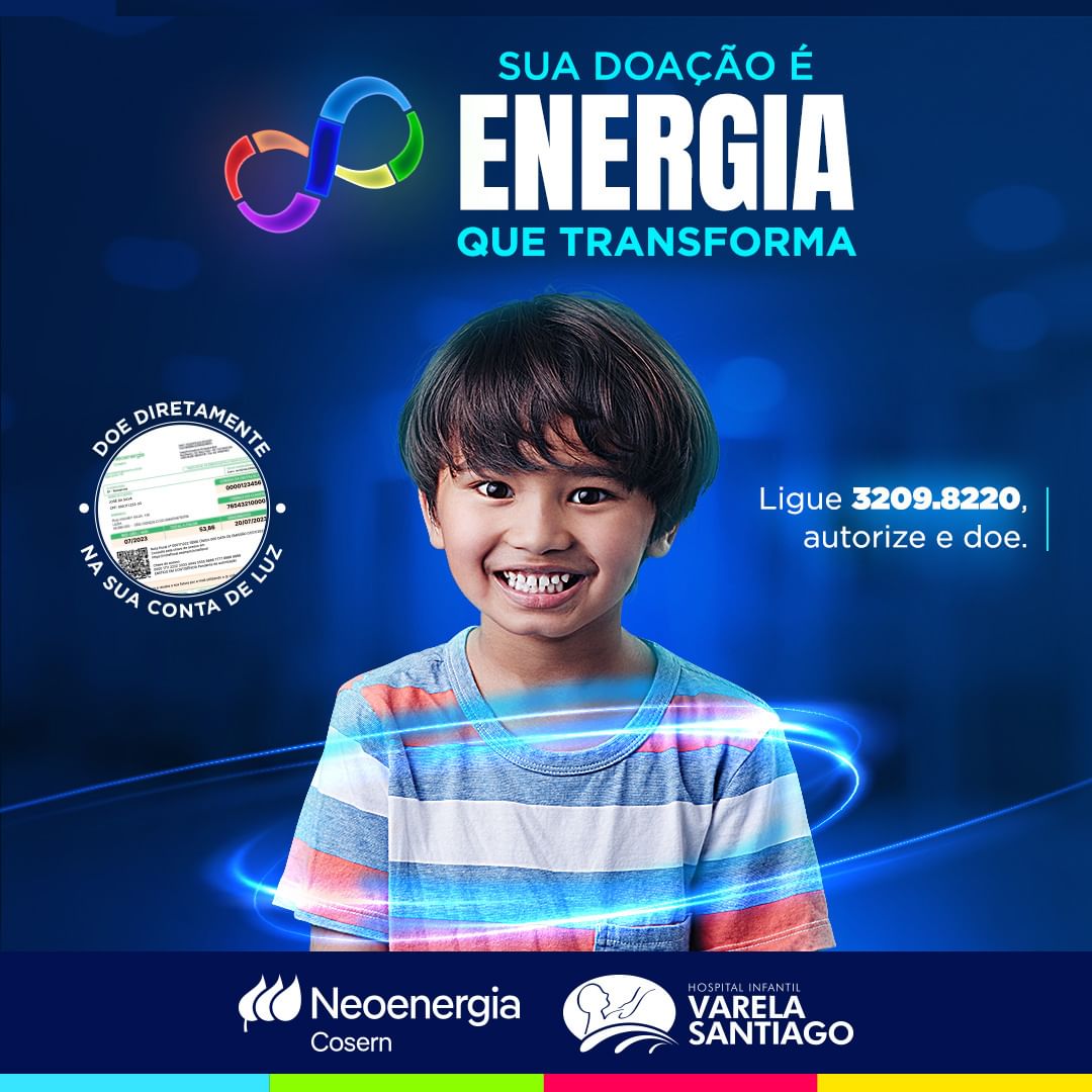 Potiguares agora podem ajudar Hospital Infantil Varela Santiago com doação em conta de energia; veja como fazer